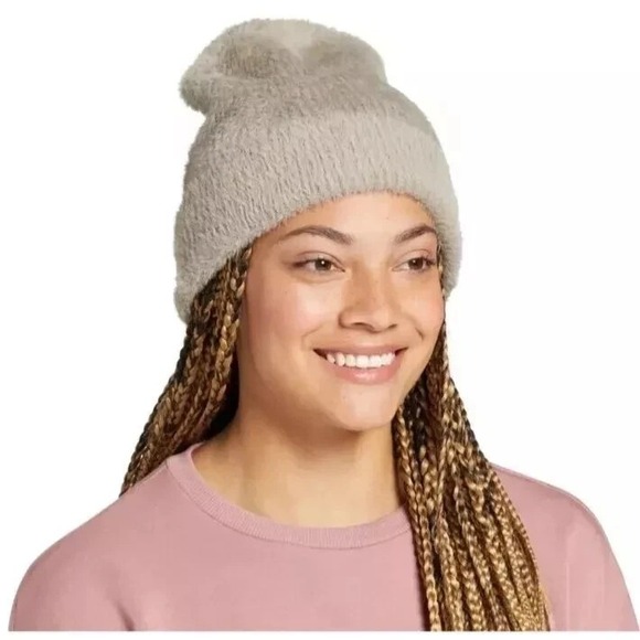 Alpine Alpine Design Women's Fuzzy‎ Rib Beanie- Taupe - One Size - Picture 2 of 3